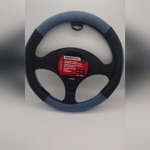 Black and Blue Steering Wheel Cover
